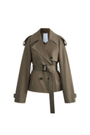Beatrice Short Trench Coat in Cotton Twill