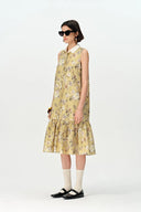 Demi Sleeveless Hand Painted Watercolor Inspired Rose Print Dress