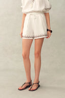 Shorts a linea A Becky Cross Stitch in misto lino