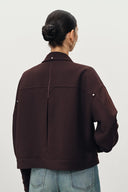 Giacca Brianna con occhielli cuciti a mano in lana merino