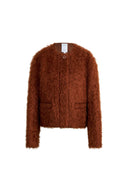 Peggy Boxy Cut Fur Coat in Mohair Faux Fur