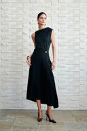 Eunice Pleated Dress in Wool Blend