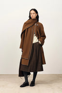 Selian Detachable Scarf Coat in Double-Face Merino Wool