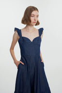 Ocean Dress in Washed Cotton Denim