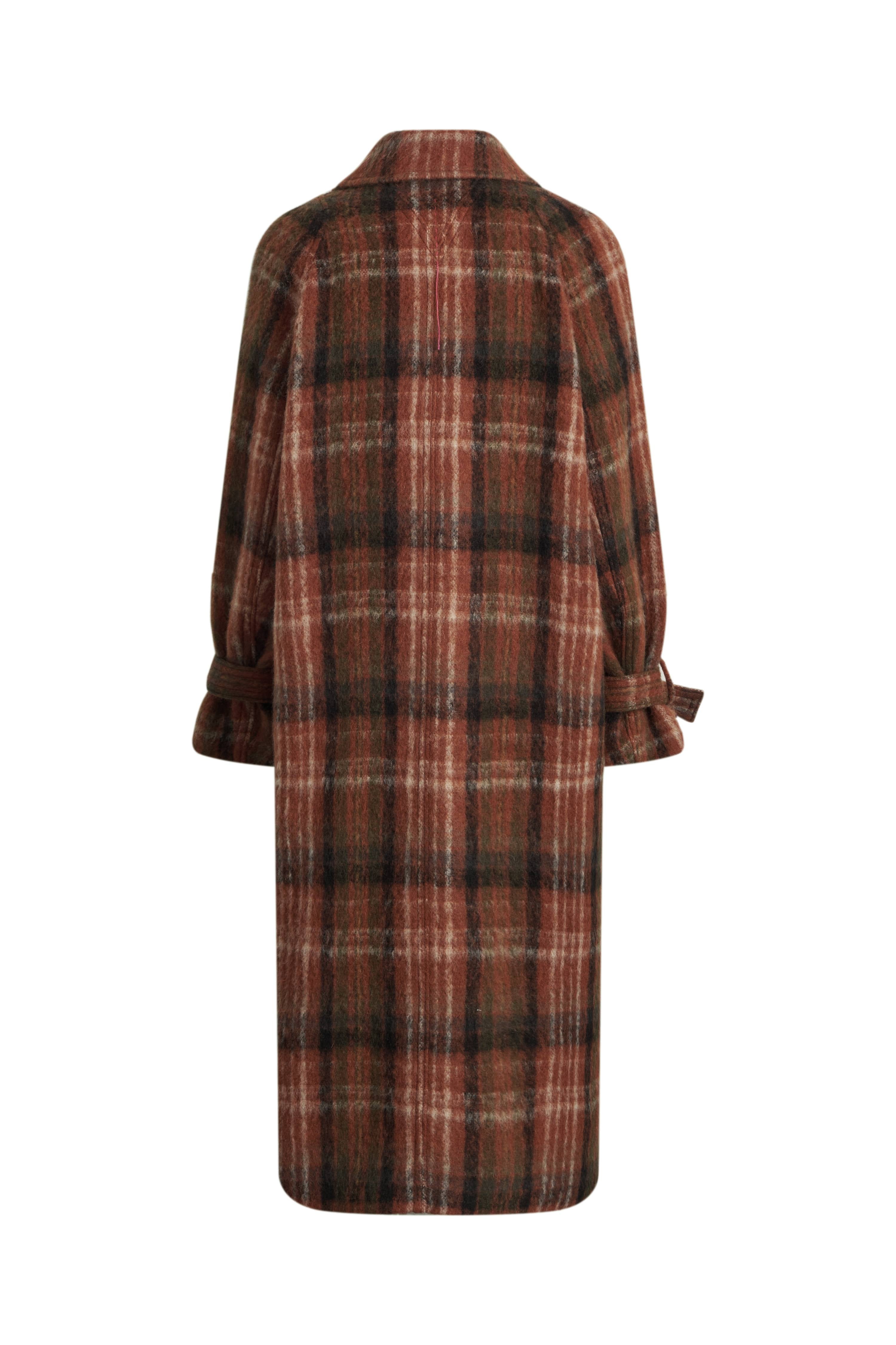 Cristha Check Wool Coat in Merino Mohair Tweed – fbrq.com