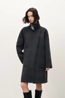 Telos Plaid Reversible Midi Coat in Wool Blend