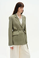 Graf Sage Green Suit Jacket in Linen Blend