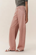 Adeline Knee Seams Dusty Pink Jeans in Lyocell Denim