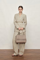 Rialto Doppelte Klapp-Handtasche aus genarbtem, hochwertigem Rindsleder