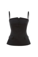 Top Peplum Senza Maniche Clara in Tweed Misto Lana