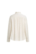 Hypatia Metallic Tupfen-Bluse mit Rüschen