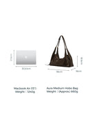 Aura Slouchy Medium Hobo Bag in Vegetable-Tanned Leather