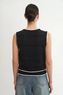 Silvy Tweed Sleeveless Top in Textured Cotton