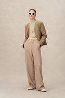 Olivia Khaki Cropped Lightweight Puffer Jacket in High-Density Water-Repellent Fabric