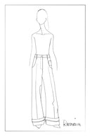 Nîmes Bestickte Jeans mit weitem Bein aus Baumwoll-Denim