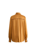 Iris Tie Neck French Blouse in Silk Satin