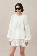 Vicky Puff Sleeve Top and Skirt in Fine Cotton Voile
