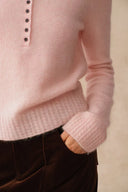 Zeki Henley Neckline Sweater in Wool-Mohair Knit