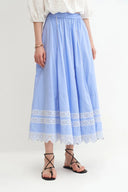 Imperia Embroidered Skirt in Premium Cotton Poplin