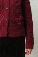 Freya Butterfly Bow Knit Cardigan in Cable Knit