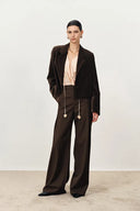 Geraldine Single Button Crop Blazer in Cotton Velvet