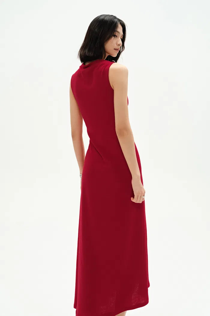 Kiki Asymmetric Knotted Sleeveless Dress in Premium Stretch Knit XS/P Kiki Asymmetric Knotted Sleeveless Dress in Premium Stretch Knit XS/P
