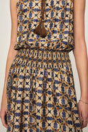 Jocelyn Sleeveless Dress in Crinkled Silk Blend