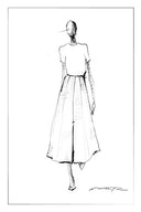 Rachel Pleated Long Skirt in Fine Wool Blend