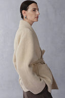 Buka Mantel im Bademantel-Stil aus Woll-Kamelhaar-Mischung