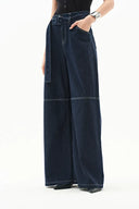 Cassia Raw Denim Wide Leg Jeans in Raw Denim