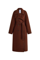 Ponente Woll-Trenchcoat mit PU-Besatz aus Double-Face Merinowolle