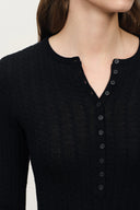 Pull léger Issac à manches longues en maille torsadée laine mérinos
