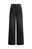 Eclipse-D Rhinestone Washed Jeans in Cotton Denim