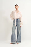 Emerie Straight Wide Leg Jeans in Cotton Denim