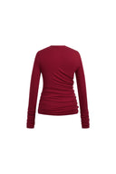 Edith Sculptural Ruched Top in Stretch Knit