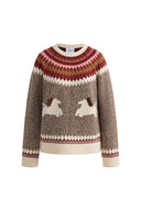Freya Fair Isle Pony Sweater in Merino Wool Blend Knit