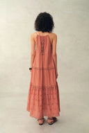 Celia Layered Strap Dress in Cotton Jacquard