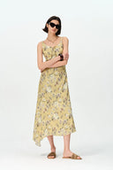 Doris Hand Painted Watercolor Inspired Rose Print Summer Dress