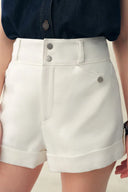 Barney A Line Cuffed  Cargo Short in Linen Blend