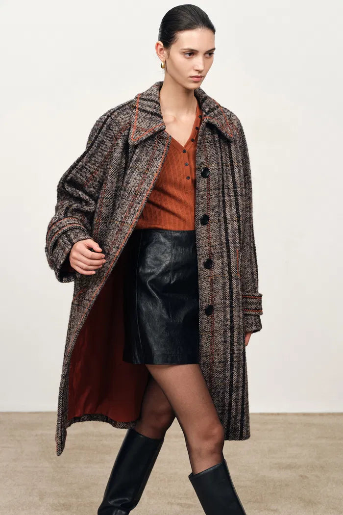 Oakley Check Coat in Merino Wool Tweed