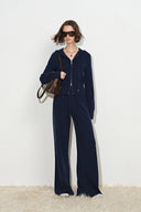 Vivi Fitted Cropped Hooded Cardigan in Wool Blend