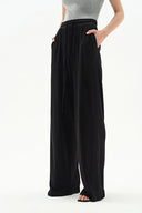 Lara Wide Leg Comfy Pants in Modal-Acetate Knit