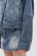 Helmingham Rundhalsjacke aus Lyocell Denim