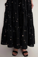 Emily Hand Beaded Sequin Embroidered Maxi Skirt in Beaded Wool Blend