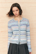 Effie Strickjacke mit Farbverlaufstreifen aus Mischgarn-Strick