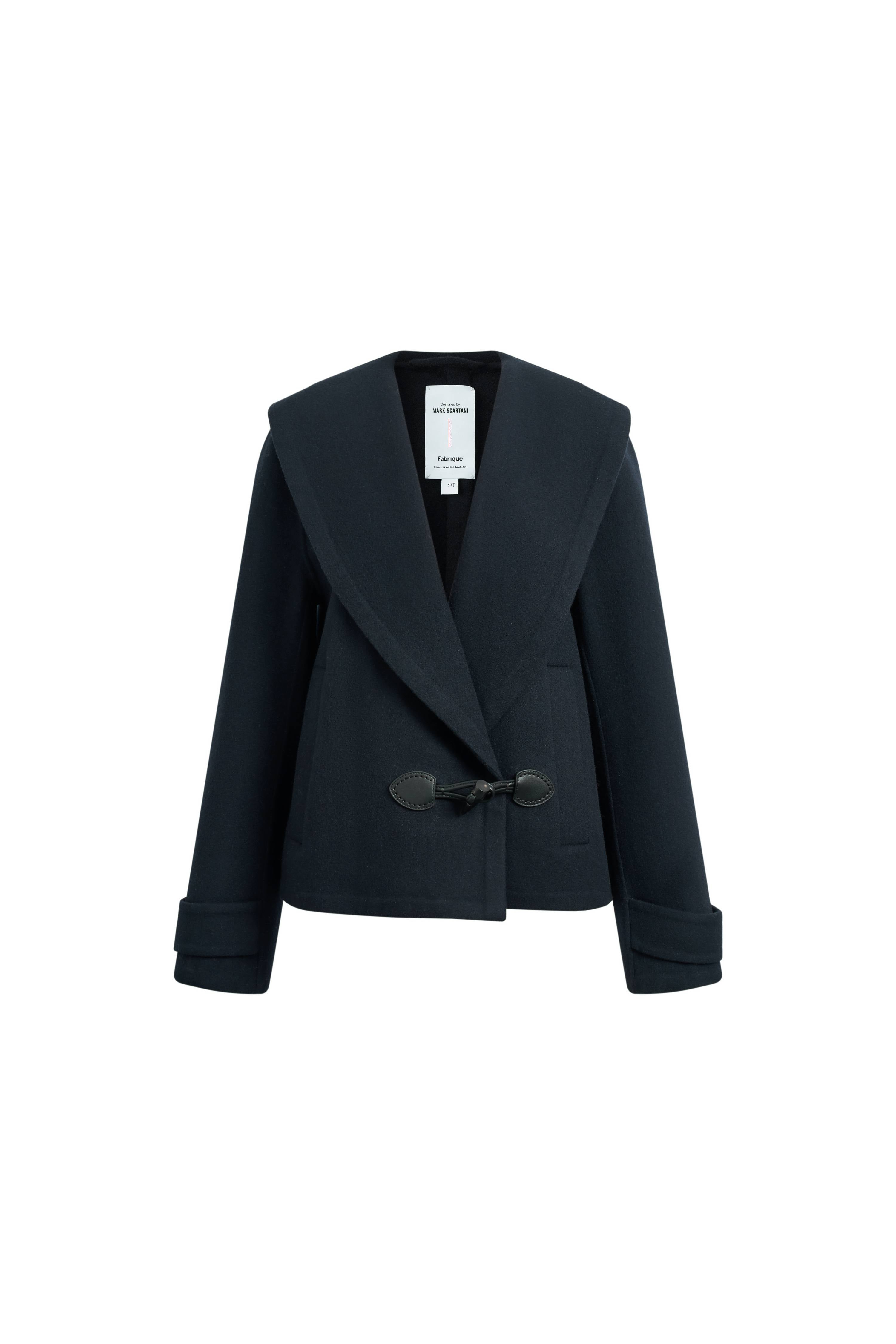 Eileen Sailor Collar Double Faced Coat in 100% Wool – fbrq.com