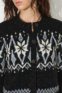 Eira Snowflake Fair Isle Cardigan in Wool Blend