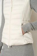 Elara Fitted Knit Panel Cropped Down Vest