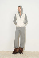 Elara Fitted Knit Panel Cropped Down Vest