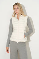 Elara Fitted Knit Panel Cropped Down Vest